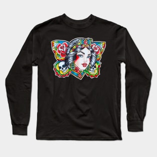 Butterfly Lady Head Long Sleeve T-Shirt